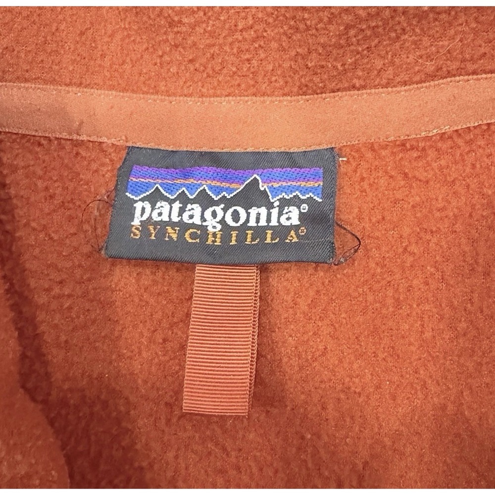 Patagonia Synchilla Jacket Womens Large Orange Fleece Full Zip Outdoor Hiking - Picture 8 of 9